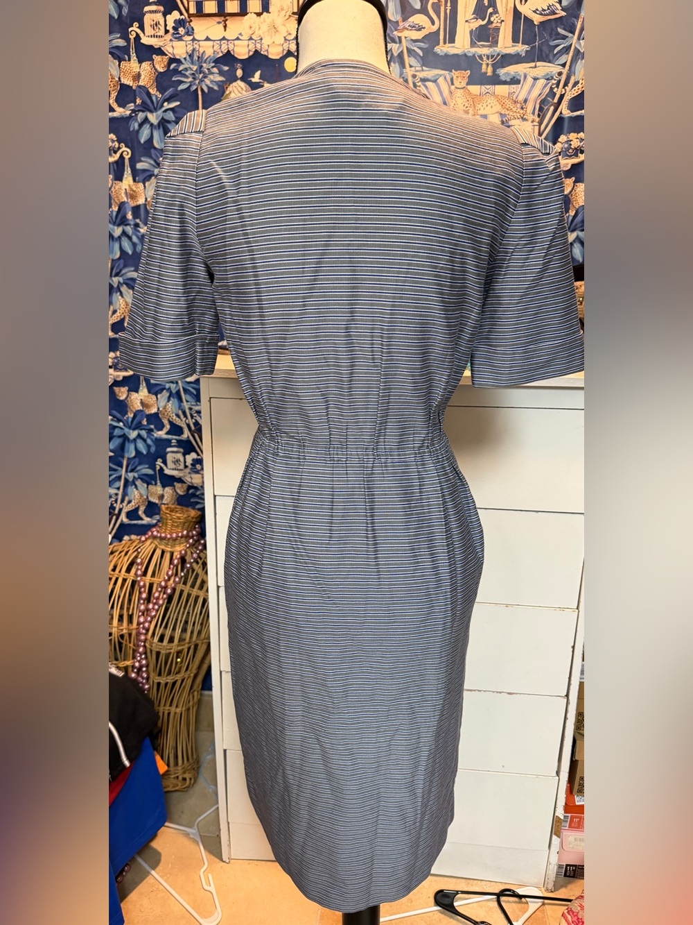 Christian Dior 1980’s Cotton Pinstripe Dress Size 9 - Picture 17 of 17